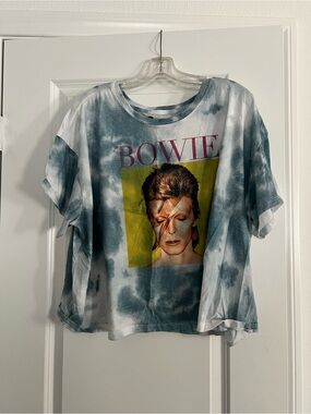 David Bowie Tie-Dye Graphic Crop T-Shirt